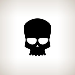 Biker Skull, Silhouette Skull on a Light  Background , Isolated, Death's-head, Black and White Vector Illustration