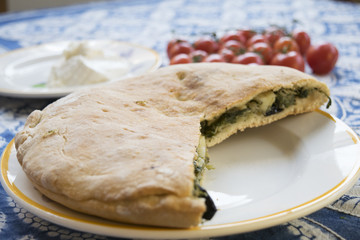 sicilian focaccia bread filled with vegetable