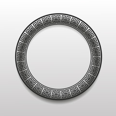 Greek Circle Frame Isolated