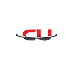 cu alphabet with swoosh grey and red