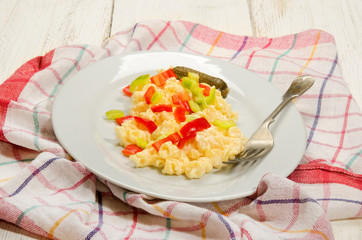 hungarian style noodle salad with paprika