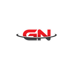 gn alphabet with swoosh grey and red