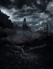 Fototapeta Ruinen in der Nacht obraz