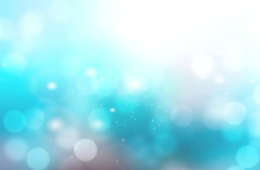 Abstract aqua blue blurred bokeh background.