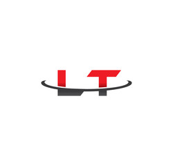 lt alphabet with swoosh grey and red