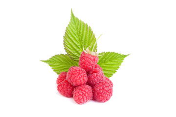 raspberry with leaf