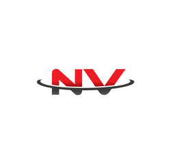 nv alphabet with swoosh grey and red