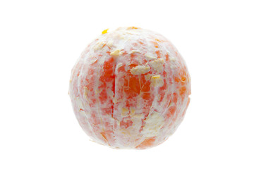 close-up of a peeled orange.