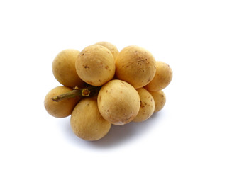 fresh longkong fruit on white background thailand 5
