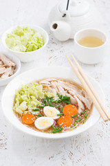 Chinese soup with glass noodles, vertical