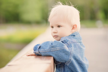 Young boy poses for the camera