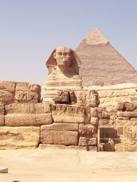The Sphinx and pyramid in Egypt