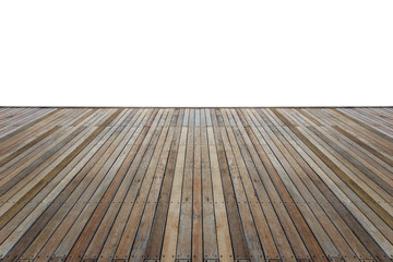 Wooden flooring with white isolated space for design