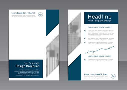 Vector design of the blue and white flyer, cover and report with place for text. Vector template of brochure with place for picture for your business in A4 size.