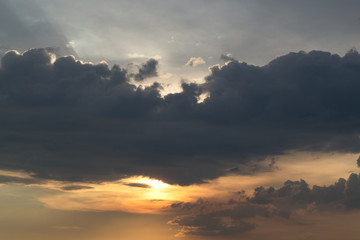 cloudy sky with sunset