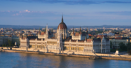 Fototapeta na wymiar Budapest - Parliament.with reflection in Danube