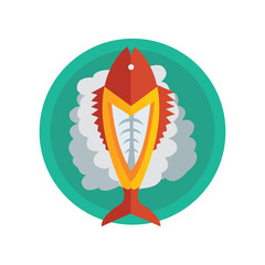 yellow fish salad vector food