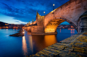 Charles Bridge sunset, Prague, Czech republic
