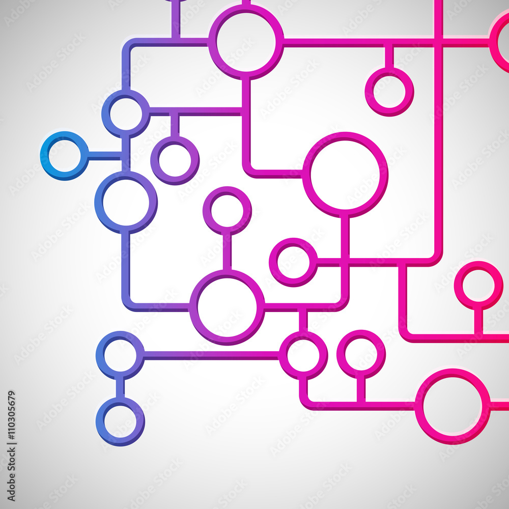 Poster Abstract background with circles and lines design elements.