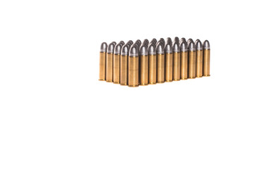 bullets .38mm on white background