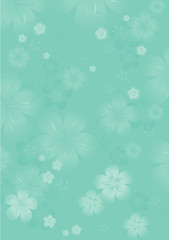 Fototapeta na wymiar Flowers background. Flowers design. Vector abstract illustration. Sakura blossoms mint-green color. Vector. 