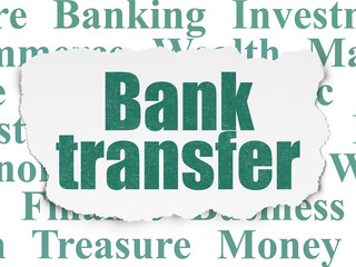 Money concept: Bank Transfer on Torn Paper background