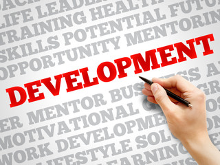 Development word cloud, business concept