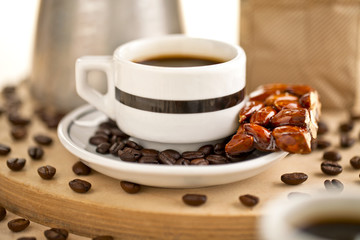 black coffee and almond bar
