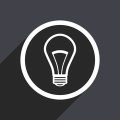 flat design bulb web white and grey vector icon 