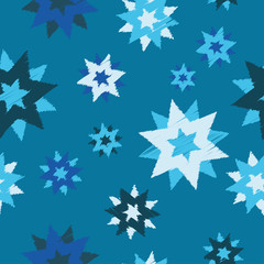 Seamless decorative vector background with stars. Print. Cloth design, wallpaper.