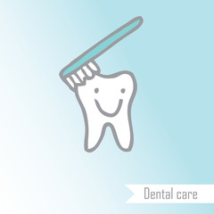 Happy tooth - freehand drawing