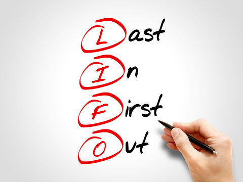 LIFO Last In First Out, acronym business concept