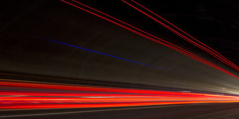 light trails in tunnel