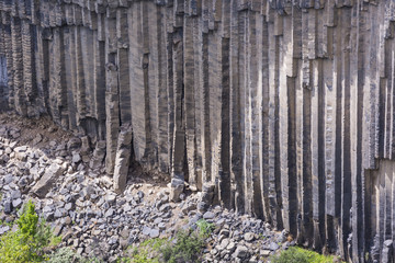 Unique geological wonder Symphony of the Stones near Garni, Arme