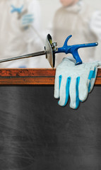 Empty Blackboard for Fencing Sport