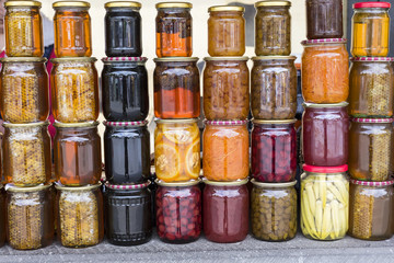 Home-made pine tree cones jam, specialty of Borjomi, Georgia. Bo