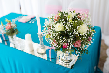 Beautiful flowers on table