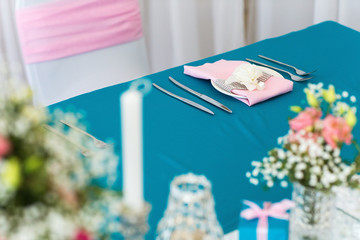 nicely decorated wedding table