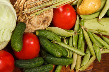 Many different vegetables 