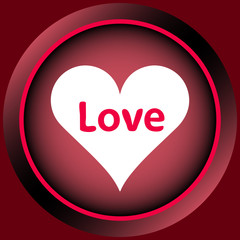 Icon red love heart