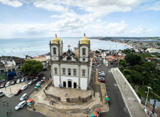 Aerial View of Nosso Senhor do Bonfim da Bahia church in Salvador Bahia Brazil