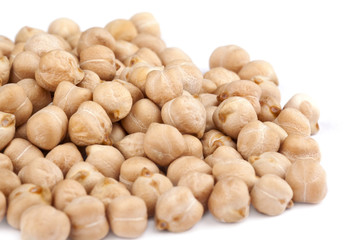 chickpeas on a white background