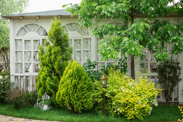 City Park, garden flowers, Cafe,