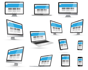 Modern digital tech device collection