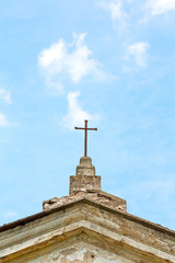 wall    abstract     sacred  cross in italy europe and the sky b