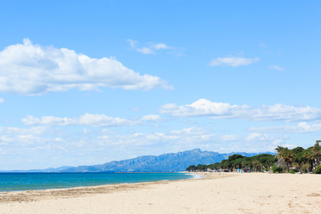 Beach in Cambrils on Costa Dorada coast, Spain.