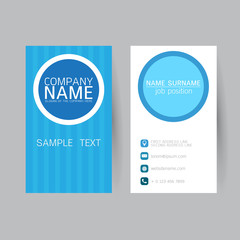 vector Modern simple light business card template with flat user