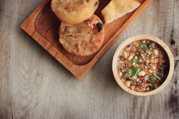 taro fried and tofu