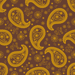 Paisley colorful elegance seamless pattern of beautiful cucumbers Turkish, Indian, Persian