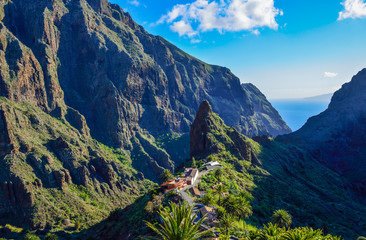 Aerial view over Masca village, in Spain, Tenerife © cristianbalate